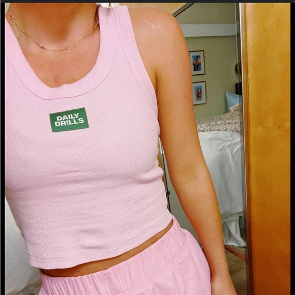 ISO DAILY DRILLS!!! LOGO RIBBED TANK TOP + BOUNCE SHORTS - Picture 1 of 1